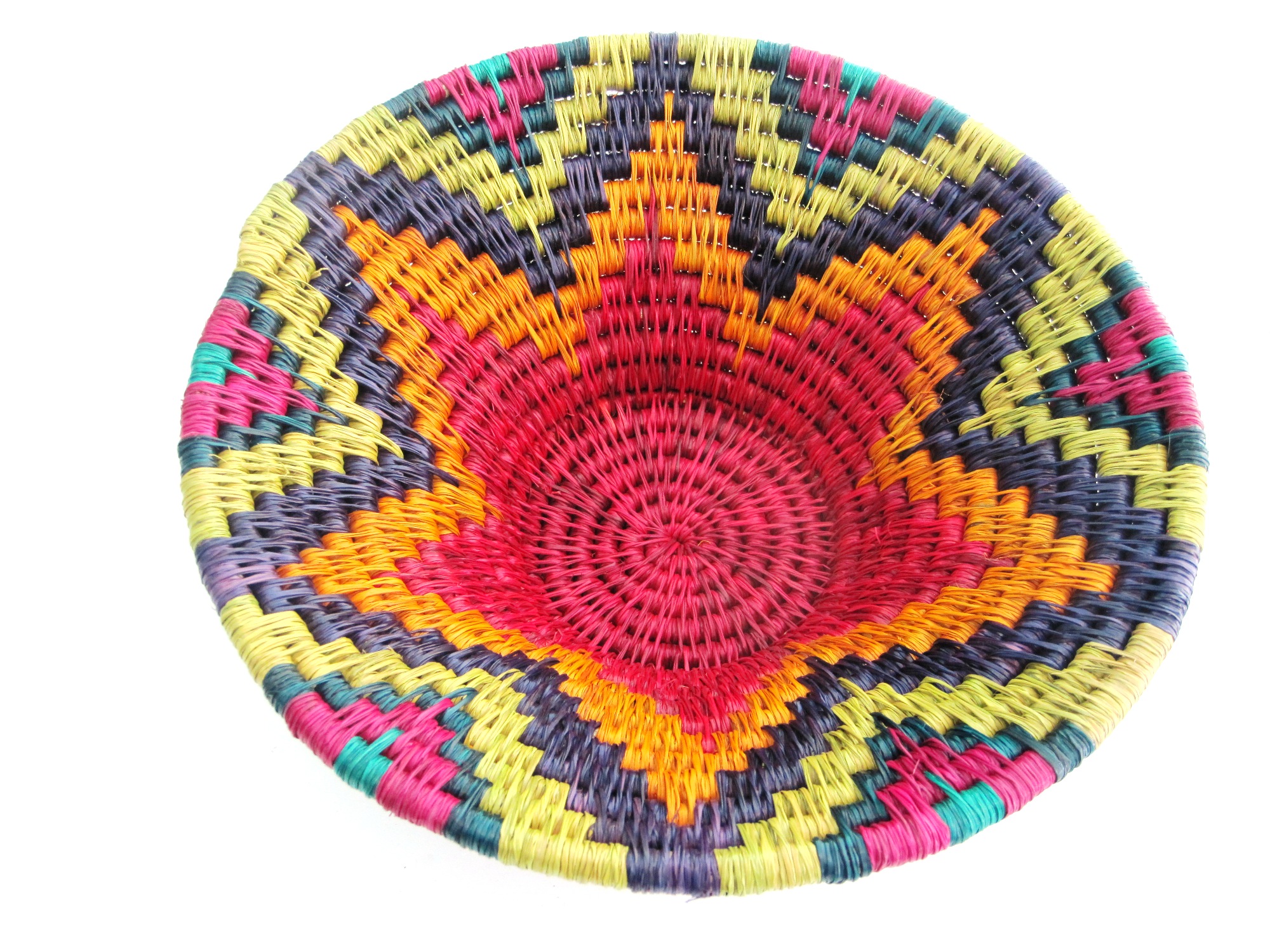 Handwoven Lutindzi Basket from Swaziland - Rainbow other - M