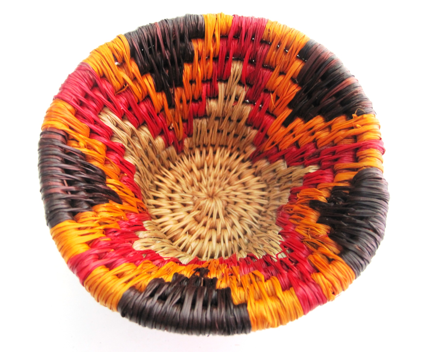 Handwoven Lutindzi Basket from Swaziland - Sunset - S